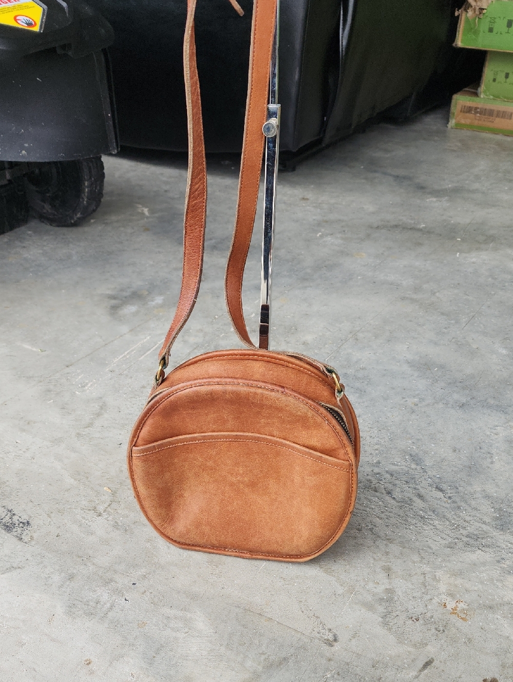 Coach Vintage Canteen Leather Tan  Round Crossbody Bag